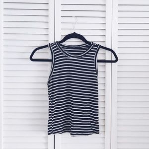 brandy melville striped black & white tank